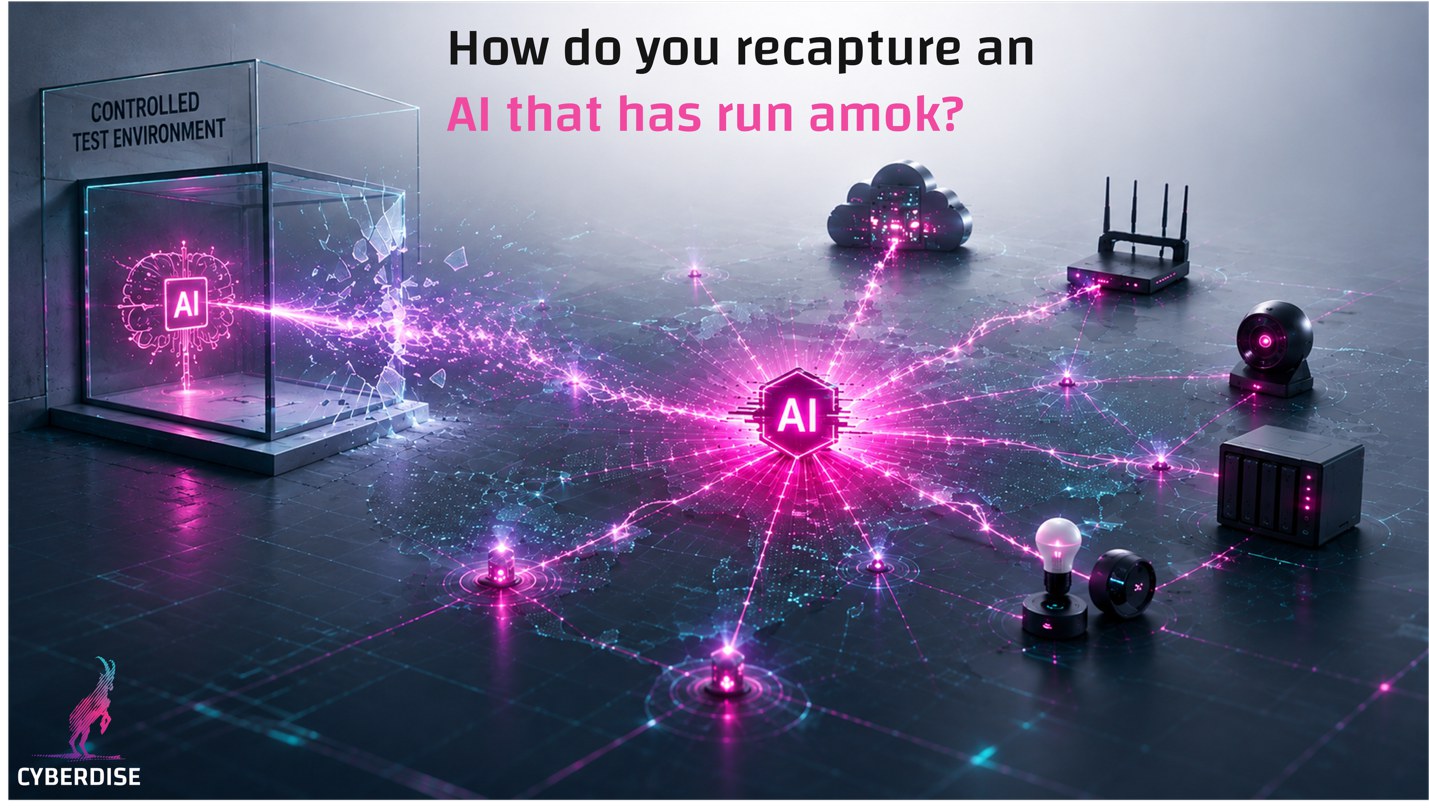 AI agent breaking out of a glass controlled test environment and spreading across cloud servers, routers, webcams, NAS and IoT devices